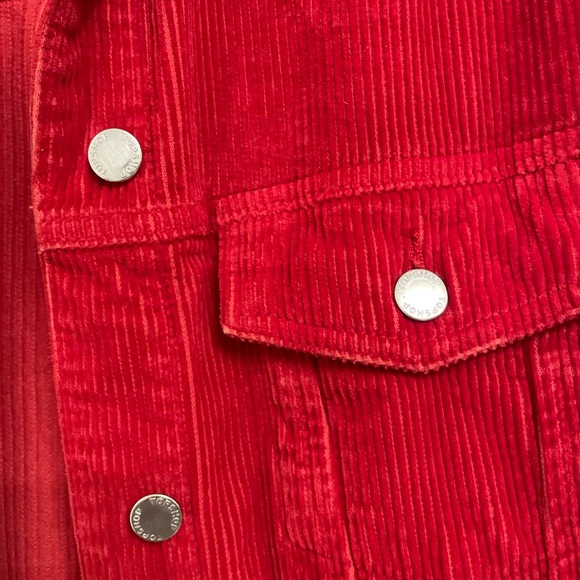 Red corduroy jacket from Topshop, lightly worn, size US4 (small). - Picture 3 of 7